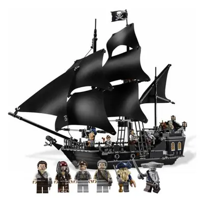 (black) Black Pirates Caribbean Bricks Pearl Ship Pirates Ship Boat Model Building Blocks Boys T