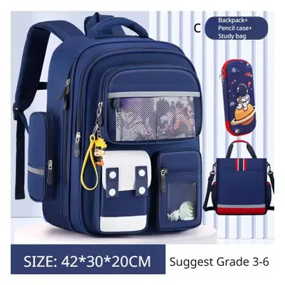 (blue, C) New Ultra Lightweight Schoolbag For Pupil Student Pcs Set Children Book Bag Grade To U