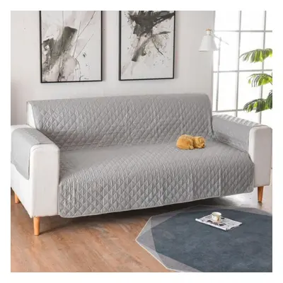 (gray, Three seater) Waterproof Sofa Cover, Reversible Quilted Slipcover Furniture Protector, Wa