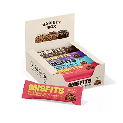 Misfits Vegan Protein Bar, High Protein, Low Sugar, Gluten Free, Plant Based Protein Bar, Pack (