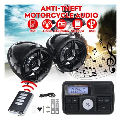 Motorcycle Waterproof Audio Anti-theft Alarm Stereo Sound Speaker Fm Radio Mp3 Player Music Ampl