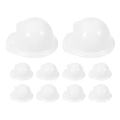 12x Kids Builder Hats Construction Costume Party Helmet Safety Cap Childrens - White