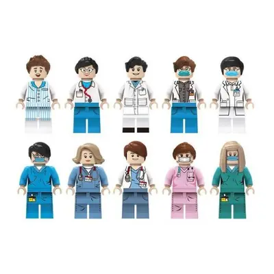 (N0.M8039) Fighting the Epidemic Doctors Patients Nurses Mini Figures Building Blocks Characters