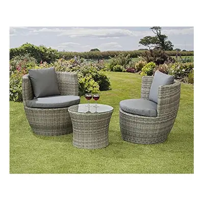 (Grey) GSD Rattan Wicker Bottle Shape Bistro Patio Set