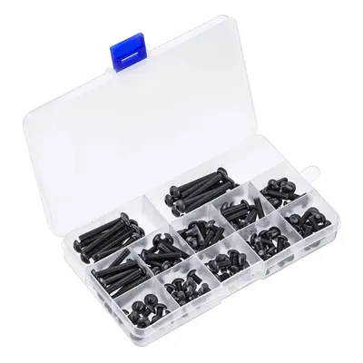 120Pcs M5 Hex Socket Button Head Screw 10.9 Grade Carbon Steel Bolt Assortment