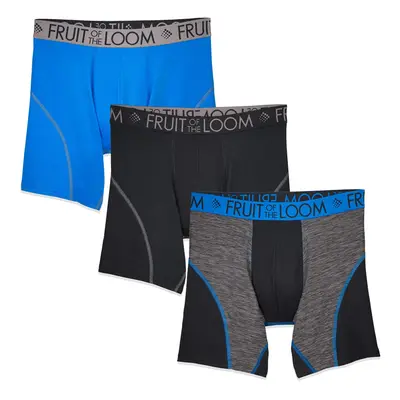 Fruit of the Loom mens Breathable Regular & Big Man Boxer Briefs Regular Leg - Performance Stret