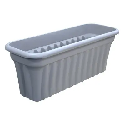 (4) 80cm Long Plastic Trough Planter, Grey Indoor/Outdoor Plant Pot