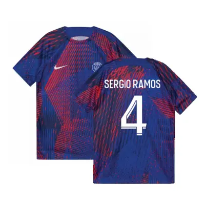 (M) PSG Pre-Match Football Top (Blue) (SERGIO RAMOS 4)