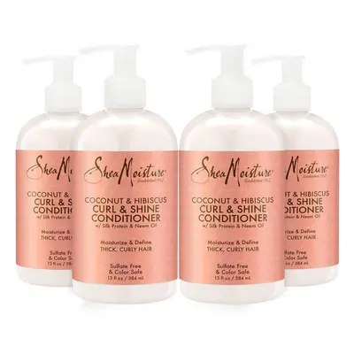 Shea Moisture Coconut Hibiscus Curl & Shine Shampoo, Conditioner, Masque (Set Of 3)