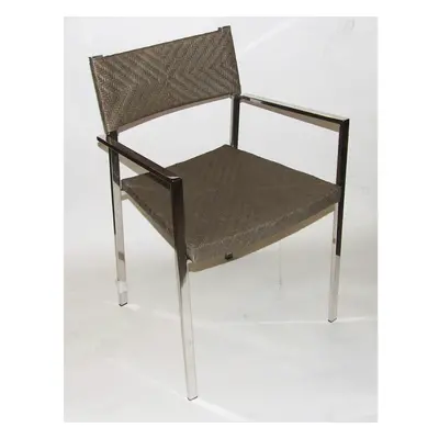 Premier Housewares Raffia Seat Taupe Back Chairs with Metal Legs - Set of