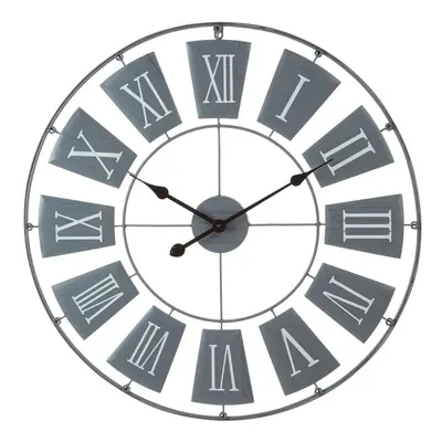 Striking Design Metal Wall Clock Roman Numerals, Grey - x cm