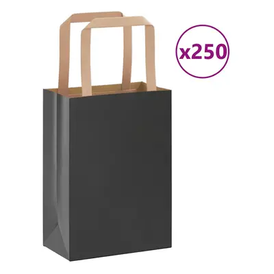 (black, x x cm/ pcs) vidaXL Paper Bags pcs with Handles White 21x11x28 cm Paper Grocery Bag