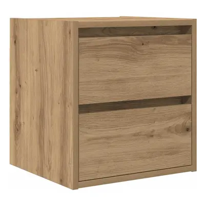 vidaXL Wall-mounted Bedside Cabinet Artisan Oak 38x34x40 cm bedside table