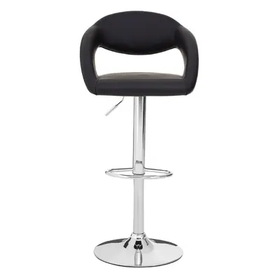 Black Faux Leather Bar Chair, Backrest Breakfast Bar Chair, Footrest Living Bar Chair Kitchen