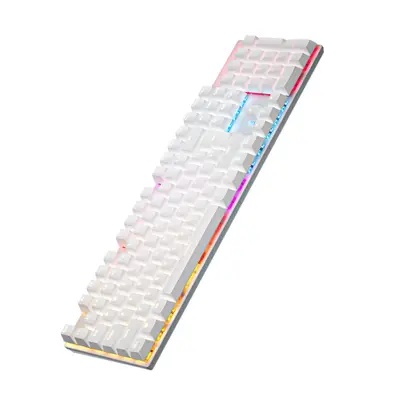 (White) Mechanical Gaming Keyboard Keys XA Profile PBT Double-shot Molding Keycaps Blue Switch R