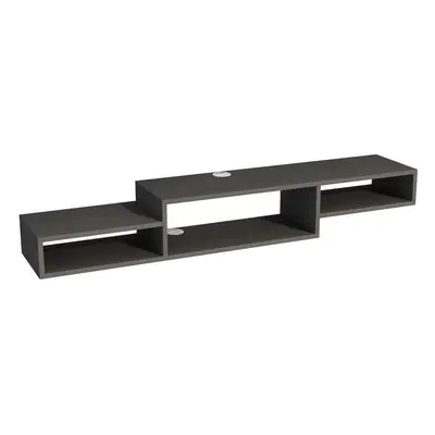 (Anthracite) Loretta Floating TV Stand with Shelves