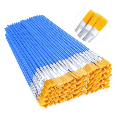 100Pcs Paint Brushes for Kids, Anezus Flat Paint Brush Bulk Small Paint Brushes Set for Acrylic 