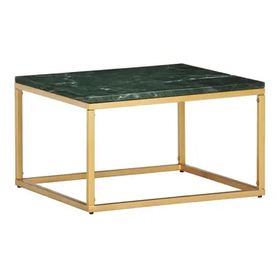 Coffee Table Green 60x60x35 cm Real Stone with Marble Texture