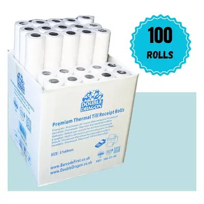 Double Dragon, x mm Premium Thermal Paper Till Receipt Roll for PDQ Credit Card Machine, POS, EP