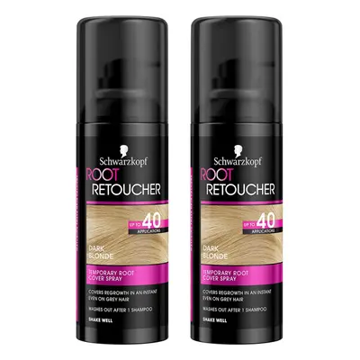 Root Retoucher, Instant Temporary Hair Dye Spray for Blonde Regrowth, Dark Blonde Duo Box