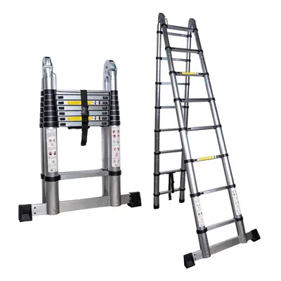 5m Lightweight Aluminium Hinged Telescopic Extendable Multi-Position Ladder & Step Ladder