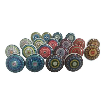 Ajuny Set of Multicolor Vintage Look Flower Ceramic Knobs Door Handle Cabinet Drawer Cupboard Pu