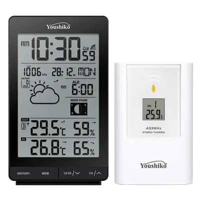 Youshiko YC9342 Wireless Weather Station ( Premium Quality ) Radio Controlled Clock