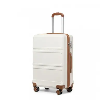 (Cream, 28-inch) 12/20/24/28 ABS Hard Shell Suitcase Spinner Wheels Luggage Trolley Travel Case