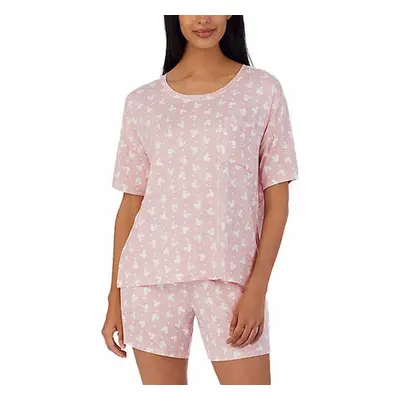 Disney Women's Piece Short Sleeve Shirt & Short Pajama Set (Pink Mic