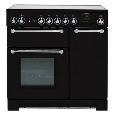 Rangemaster Kitchener KCH90ECBL/C 90cm Electric Range Cooker with Ceramic Hob - Black / Chrome