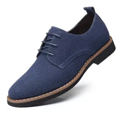 (UK 9=EU 43, Blue) Men's Casual Shoes Lace Up Formal Dress Shoes Suede Oxford Leather Shoes Size