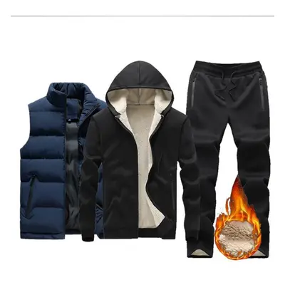 (as the picture, XL) Men&apos;s Autumn And Winter Down Hooded Cotton Jacket Warm Vest Cotton Pan