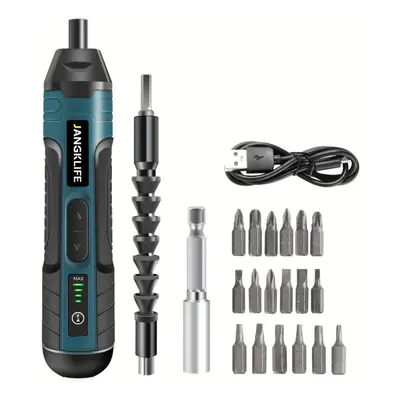 (blue) Cordless Electric Screwdriver Cordless Ergonomic Electric Drill Speed Adjustable Power To