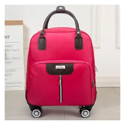 (rose red, 38cm*20cm* 43cm) Trolley Travel Bag Men&apos;s And Women&apos;s Hand Luggage Bag Larg