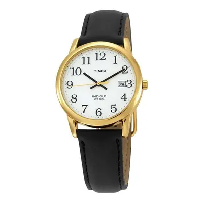 Timex Mens Reader Date Leather Strap Watch - Black/Gold (Model No. T2H291)