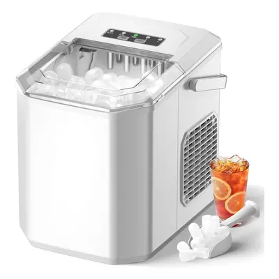 Ice Maker Machine Countertop for Home, Compact Ice Cube Maker with Upside Down Ice Scoop, Ice Cu