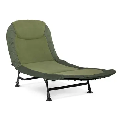 Dellonda Adjustable Fishing Bedchair Fleece Mattress & Built-In Pillow, Legs & Adjustable Feet