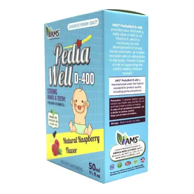 AMS PediaWell D3-400 Drops 50ml Natural Raspberry Flavor