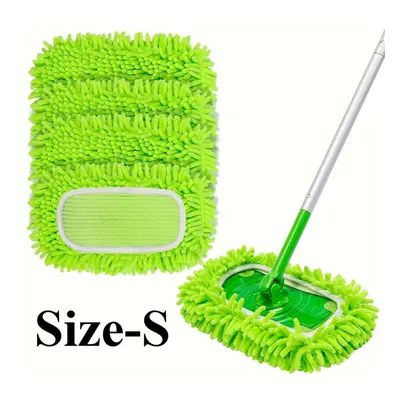 (green, S-8PCS) Thickened Elastic Band Flat Mop Cloth Coral Fleece/microfiber/chenille Replaceme