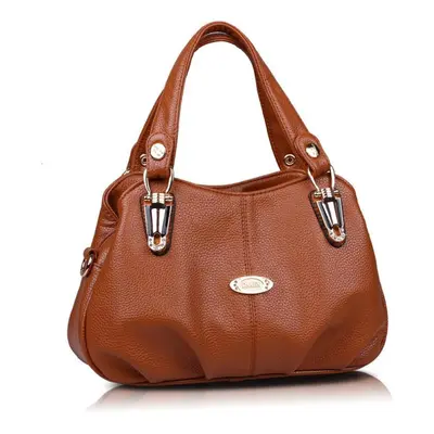 (yellow, one size) Bag Female Handbag Women Middle-aged Mother Bag Soft Leather Single Shoulder 