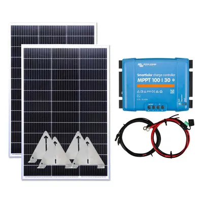 Victron 300w Mono Solar Panel Kit MPPT Smart Charging Controller Battery Flip Mounts