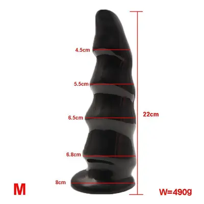 (B-Black-M) New Huge Anal Dildo Expansion Anal Plug Big Butt Plug Annal Dilator Masturbator Pros