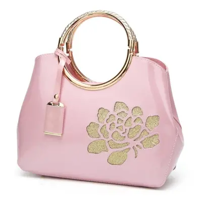 (pink) Patent Leather Portable Women&apos;s Bag Glossy Shell Women&apos;s Bag Shoulder Diagonal 