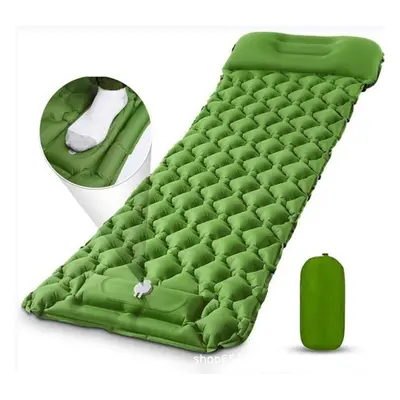 (green, 190X58X5.5cm) Inflatable Mat Camping Sleeping Inflating Self Mattress Bed Air Pillow Hik