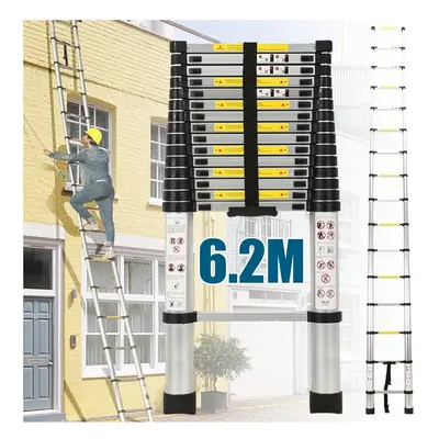 6.2M Portable Heavy Duty Aluminium Telescopic Ladder Extendable