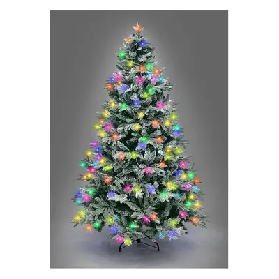 4Ft/1.2M Pre Lit Lapland Fir Artificial Green Christmas Tree Snow Flocked Mixed Tips Hinged Bush