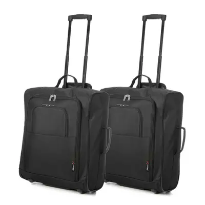 Set of easyJet & British Airways 56x45x25cm Maximum Cabin Hand Luggage Approved Trolley Bag, Hug