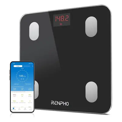 Bluetooth Body Fat Scale, RENPHO Digital Smart Bathroom Weight Scales for Body Composition Analy