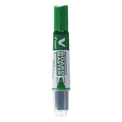 Pilot Begreen Recycled V Board Master Whiteboard Marker Chisel 2.2 - 5.2 mm Tip - Green, Box of