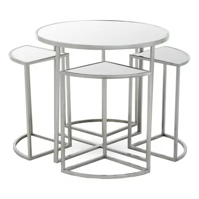 Premier Housewares Farran Set of Five Silver Tables